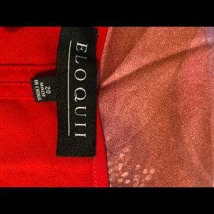 Red light weight blouse with back accents